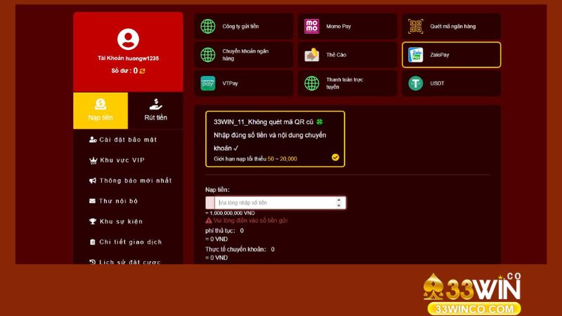 Vì sao người chơi hủy lệnh nạp tiền tại 33Win?